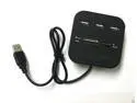 3 Port USB 2.0 USB HUB with Multi-card Reader for SD/MMC/M2/MS MPO DUO Black