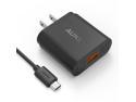 Aukey Quick Charge 2.0 18W USB Turbo Wall Charger (Included A 20AWG 3.3Ft Micro USB Cable) - Black