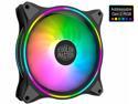 Cooler Master MasterFan MF140 Halo [Addressable Gen 2 RGB] - Duo-Ring 2nd Gen. ARGB Lighting 140mm PWM Fan with 24 Independently-Controlled LEDS, Absorbing Rubber Pads, PWM Static Pressure
