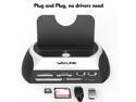 Wavlink USB2.0 to SATA External Hard Drive Enclosure with 2 USB Hub and TF & SD & MS Card For 2.5/3.5 inch HDD/SSD SATA I/II/III, Support Tool Free/One Touch Backup/UASP, LED Indicate, Up to 8TB
