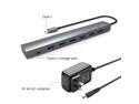Wavlink 7 Ports USB 3.1 Type-C to USB 3.0 Hub (6 ports USB A 3.0 + 1 USB C Port ) Aluminum Design with 5V 6A US Adapter Super Speed to 5Gbps Multi-function Hot Swapping Support for Mac and Windows