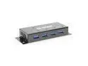 USBGear Compact 4-Port USB 3.2 Gen 1 Mini High-Power Hub w/Power Adapter, Port Status LEDs, 5 Gbps Data, Surface Mountable
