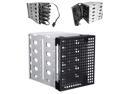 5.25" to 5x 3.5" SATA SAS HDD Cage Rack Hard Drive Tray Caddy Converter with Fan Space