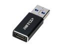 USB A to USB C Adapter, RIITOP USB 3.1 A Male to USB C Female Gen 2 10Gb Converter (Double-Side 10Gbps) Support Data Charging Sync - in Black