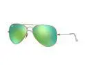 Ray Ban RB3025 Aviator Flash Lenses Sunglasses - Gold Frame/Green Lenses