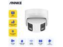 ANNKE 4k 8MP Poe IP Turret Panoramic Dual Lens Security Camera with f/1.0 Super Aperture, Acme Color Night Vision,Human & Vehicle Detection, Dual-lens Stitching Super Wide Viewing Angle 180°