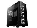 anidees AI-Crystal Tempered Glass Mid Tower Gaming Computer Case, Compatible with E-ATX, M/B - Black
