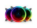 anidees AI Aurelola 120 mm RGB Fan for Case Fan , CPU Cooler Fan, Water Cooling Fan, 3 pack set with Remote controller - RGB
