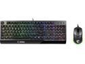 MSI Vigor GK30 Gaming Keyboard & GM11 Gaming Mouse Combo - Mechanical Membrane Switches, 6-Zone RGB, Water Repellent & Splash-Proof, 5000 DPI - Black