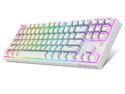 1STPLAYER TKL RGB Gaming Mechanical Wired Keyboard DK5.0 LITE, Linear/Quiet-Red Switches, Fast Actuation Double Shot Keycaps Compact Tenkeyless Computer Laptop Keyboard for Windows PC Gamers (White)