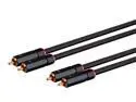 Monoprice Audio Cable - 3 Feet - Black | Male RCA Two Channel Stereo Audio Cable, Gold Plated Connectors, Double Shielded With Copper Braiding - Onix Series