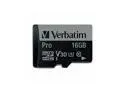 Verbatim Memory Card microSDHC w/Adapter 16GB BK/GY 47040