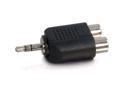 C2G 40645 3.5mm Stereo Male To Dual RCA Female Audio Adapter, TAA Compliant, Black