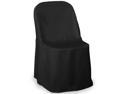 Lann's Linens 10 pcs Black Polyester Folding Chair Covers for Wedding,  Party, and Banquet - Elegant Cloth Slipcovers