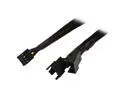 Black Net Jacket Sleeved 6 inch 1 to 2 Motherboard 4-pin Molex CPU Case 4 Pin PWM Cooling Fan Splitter Hub Power Adapter Cable