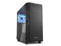 SHARKOON AI7000 Black Steel / Tempered Glass ATX Mid Tower Gaming PC Case, 3x140mm Cooling Fan Pre-Installed, Support up to 280mm Water Cooling Radiator Installation & Max: 14.96" VGA Length