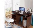 Computer PC Desk Work Station Office Home Monitor&Printer Shelf Furniture Walnut