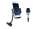 SOAIY 3 In 1 Car Mount Charger Holder Cradle with Dual USB Port 3.1 A Charger and LED Screen Display Voltage and Current for iPhone 6s 6 plus 5s Samsung S7 S6 S5