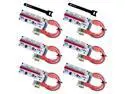 6-Pack MintCell VER 008S Multi-Power 16x to 1x Powered Riser Adapter Card 60cm USB 3.0 Extension Cable - GPU Riser Adapter - Mining Ethereum ETH Zcash ZEC Monero XMR + 2 MintCell Cable Ties