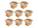 iGlow 8 Pack Copper Outdoor Garden 4 x 4 Solar LED Post Deck Cap Square Fence Light Landscape Lamp Wood Bronze