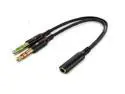 3.5mm Audio Mic Y Splitter Cable Cord Headphone Adapter Female to 2 Male