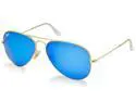 Ray Ban RB3025 Aviator Flash Lenses Sunglasses - Gold Frame/Blue Lenses