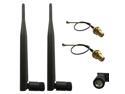 2x6dBi RP-SMA Dual Band 2.4GHz 5GHz + U.fl / IPEX Cable Antenna Mod Kit No Soldering for Mini Pci-e Wireless Routers & Mini PCI-e Cards Network Extension PCI WiFi WAN Repeater