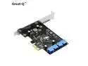 Great-Q PCI-E PCIE to USB 3.0 Expansion Card With Dual Ports 20pin motherboard Connector PCI express riser card