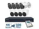 Camius 4K 16 Channel NVR Security System, 8 x 4K Intelligent IP PoE cameras with Human&Vehicle Detection, 4TB HDD, Super Wide Angle cameras (upgradable storage 2SATA+ESATA), PC, Mac Software, App view