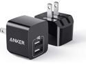 Anker 2-Pack Dual Port 12W USB Wall Charger with Foldable Plug, PowerPort mini, Black