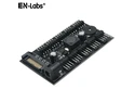EnLabs FANCO10S 3Pin & 4Pin PWM Fan Speed Controller,SATA to 10 Way 4-pin Fan Hub Splitter Adapter for Cooling Radiator