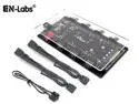 12V 4pin to 5V 3Pin ARGB Convertor Controller & 4Pin PWM  2-In-1 Hub 8 Ports,4Pin Fan & Mistic Light Sync Adapter with PMMA Case and Magnetic Standoff for ASUS/MSI LED Strip - SATA Powered
