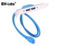 Enlabs USB 3.0 Motherboard 20-Pin Header to 2x USB 3.0 A Female Adapter Cable w/ Full Profile PCI Slot Bracket ,2 Ports USB 3.0 Back Panel Expansion Bracket to 20Pin - Blue,1.64ft