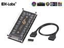 EnLabs AURA SYNC 5V 3-pin RGB 10 Hub Splitter w/ PMMA Case, SATA Power 3pin ARGB Adapter Extension Cable for ASUS GIGABYTE MSI ASRock RGB LED Strip Lighting,Fans & Cooler- 1FT Extension Cable Included