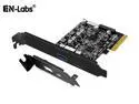USB C 10Gbps PCIe 3.0 Card,PCI Express x4 to USB 3.2 Type-C and Type-A 10Gb/s with Type-E A Key & USB 3.0 20Pin Motherboard Header Expansion Card for Front Panel w/ Full-Profile & Low-Profile Bracket