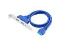 50cm Dual Port USB 3.0 to Motherboard Mainboard 20pin Header Adapter Cable w/ Rear PCI Bracket Panel,20-pins to 2 X USB A Female