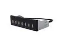 7 Port USB 2.0 5.25" Internal CD-ROM Bay Front Panel USB Hub,7 x USB 2.0 Type A Female to Motherboard USB 10 pin Hub Splitter Adapter w/ 5.25 inch Metal Bracket