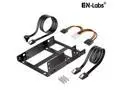 EnLabs 2X25TO35MAKIT Metal Dual 2.5" to 3.5" Hard Drive Bay Mounting Bracket w/ SATA Data Cable and Power Adatepr Cable- 2 X 2.5" to 3.5" HDD / SSD Mounting Bracket Kit - Black