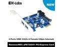 4 Port PCIE PCI-e to USB 3.0 (2 x Type A+ 20 Pin Internal) Expansion Card Hub Controller PCI Express Card Adapter w/ SATA Power