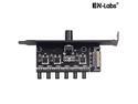 Enlabs PCIFANCO6S 6 Channel 4-pin Fan speed Controller w/ OFF Switch - Fan RPM Speed Reduce Regulator w/ PCI Slot Cover - SATA 15pin to 6 Port 4Pin Case/CPU Fan Hub Splitter - 3pin fan Compatible