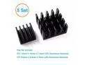 5 Sets/10pcs Raspberry Pi B+ Pi 2 Pi 3 Anodized Black Aluminum Heat Sink Radiator CPU RAM cooler,LAN cooling (2 Heatsinks/Kit)