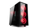 meanit 5PM series - 5PM LUM RED - Tempered Glass Gaming ATX Mid Tower Computer Case
