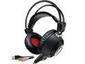 Gaming Headset, Costech Bass Vibration 3.5mm Wired Over Ear Headphone with Microphone Volume Control Noise Isolating LED Lights for PC/Laptop(Black)