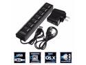 7 Port High Speed USB 2.0 Hub Charging Station + AC Power Adapter ON/OFF Switch For PC Laptop MAC