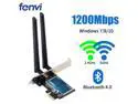 Fenvi AC1200 Wireless PCIe WiFi Card Dual Band PCI Express Wi-Fi Adapter Bluetooth 4.0, Up to 867M(5Ghz), 300Mbps(2.4Ghz), 802.11ac WI-FI BT 4.0 PCIe Network Wlan Adapter For Desktop Windows 7,8,10,11