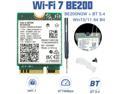 Fenvi WiFi 7 BE200NGW WI-FI Card Tri-Band 802.11be Wireless M.2 Module,Tri-Band 2.4G/5G/6G,Up to 5800Mbps,Bluetooth 5.4, 4K QAM, 320MHz,MU-MINO, Internal Network Adapter for Laptop, Windows 10/11
