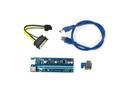60cm USB 3.0 PCIe Riser Card PCI-E Express 1x to 16x Extender Riser Card USB Adapter SATA 6Pin Power Cable for BTC Mining