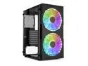darkFlash BF1 ATX Mid Tower Gaming Tempered Glass Panel Window Computer Case with a Pair of 20 cm 200mm RGB case Fans