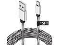 USB Type C Charger Cable,15FT Long USB C Cable for Google Pixel 2 XL,Samsung S9 / S9 Plus/Galaxy S8,LG V30 / G6,Nylon Braided Fast Charging Type C Cord for Nintendo Switch/MacBook/Wall Charger