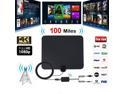 100 Long Miles Amplified HD Digital TV Antenna Support 4K 1080p for Indoor with Powerful HDTV Amplifier Signal Booster